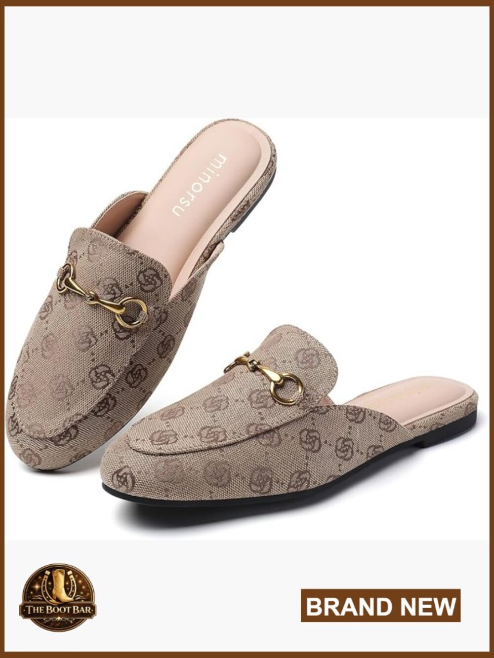 Women's Buckle Mules Memory Foam Insole Low Heel Casual Shoes